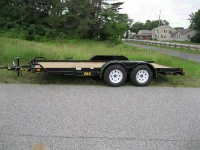 Tandem Axle Open Car Hauler 16ft-Black Steel Frame w/Wood Deck