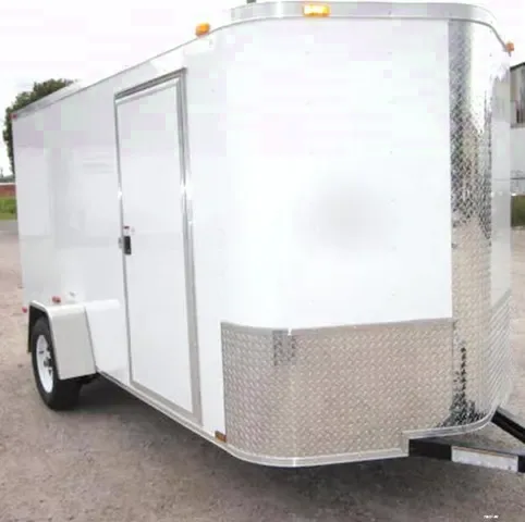 White V-Nose 10ft Enclosed Trailer with Ramp