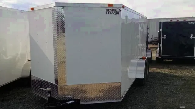 14FT  White Tandem Axle Cargo Trailer