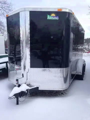 14ft BLACK V-NOSE TANDEM AXLE ENCLOSED