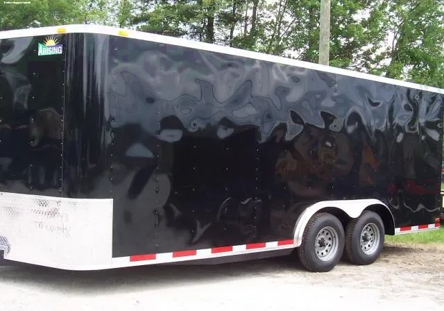 18ft Cargo Trailer Black with D-Rings