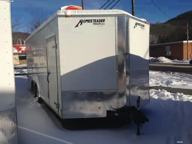 20ft Enclosed Cargo V-Nose-WHITE