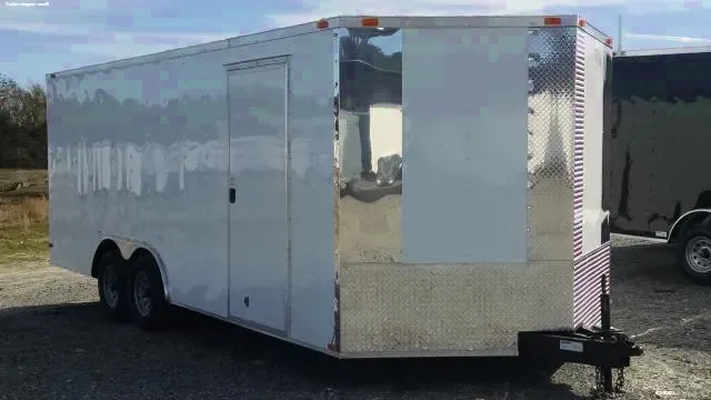 24FT WHITE V-NOSE TANDEM AXLE