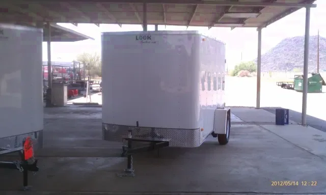 10ft Cargo Trailer - WHITE FLAT FRONT WHITE WALLS AND CEILING