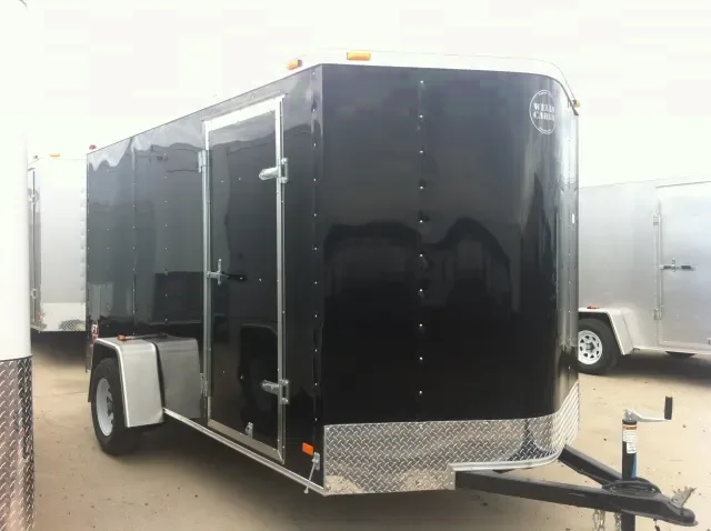 12ft Cargo Trailer W/Barn Doors - BLACK V-NOSE