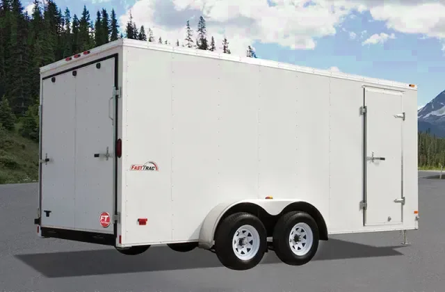 16FT WHITE V-NOSE ENCLOSED CARGO TRAILER