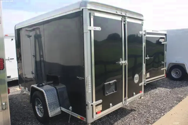 BLACK 10FT CARGO TRAILER WITH DOUBLE REAR DOORS