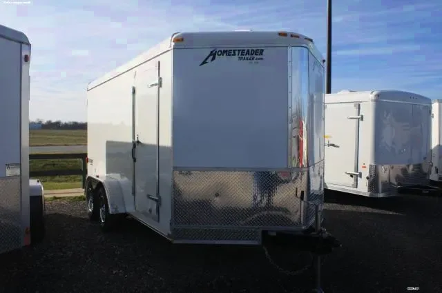 14ft Tandem Axle V-nose Cargo Trailer with Swing Door