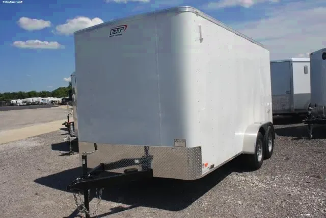 14ft White Cargo with Rear Ramp Door