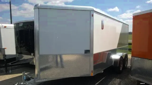14FT ALL ALUMINUM WHITE/BEIGE ENCLOSED TRAILER