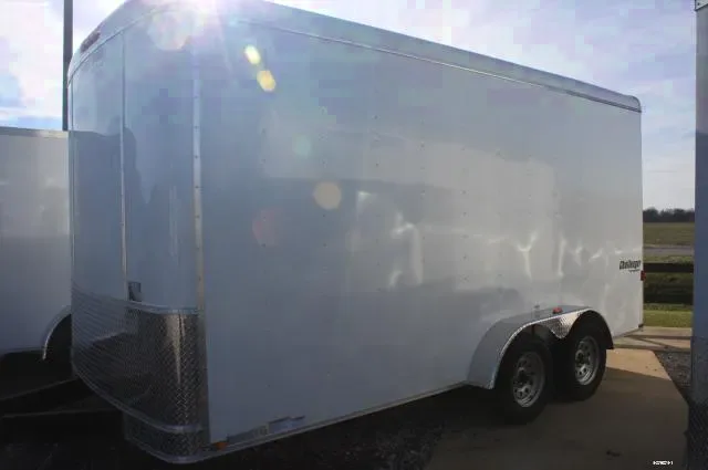 White 16ft Cargo Trailer w/Ramp Rear Door