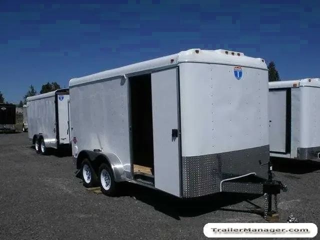 CARGO TRAILER 14FT WHITE FLAT FRONT