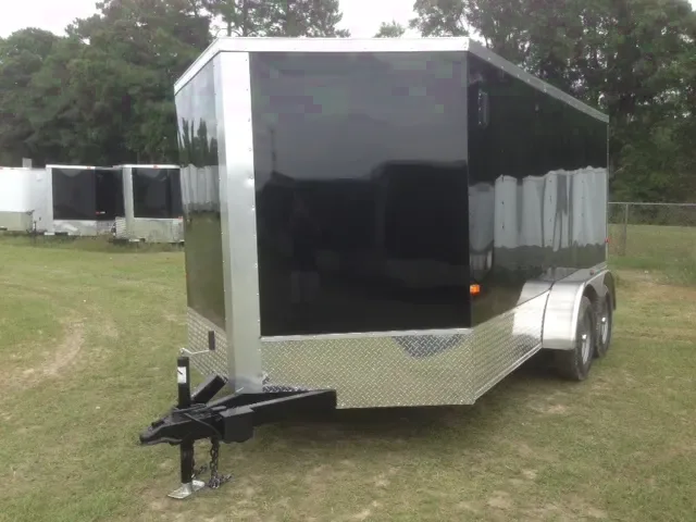 14ft BLACK V-NOSE CARGO TRAILER