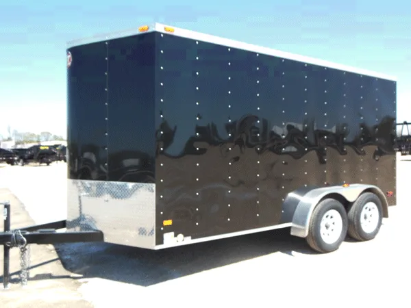 14FT BLACK V-NOSE ENCLOSED CARGO TRAILER
