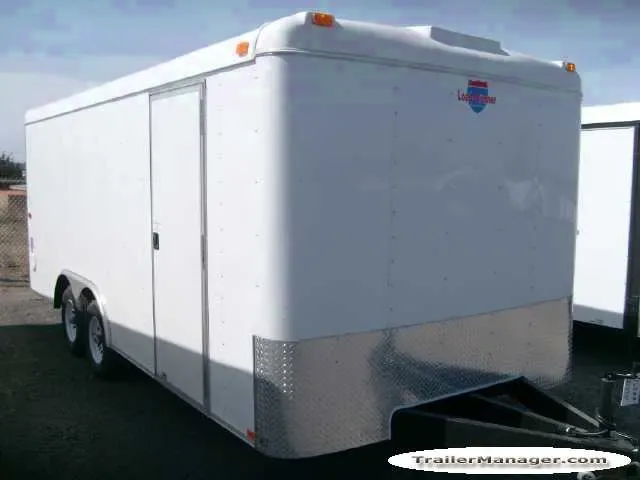 18FT WHITE CARGO TRAILER W/RAMP