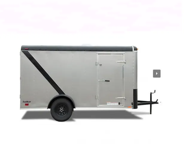 10ft S/A Enclosed Cargo Trailer Grey with Black Slant Trim