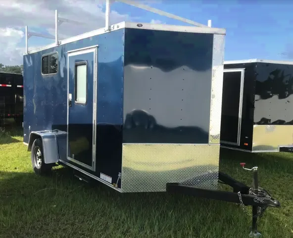 12ft SA Enclosed Cargo Trailer-Indigo Blue