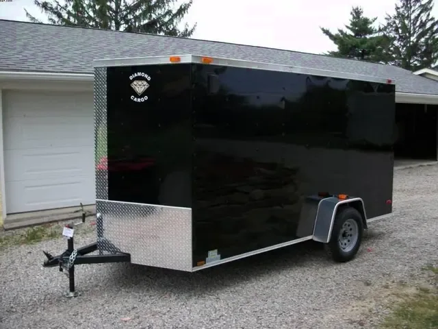 12ft Single Axle V-Nose Black