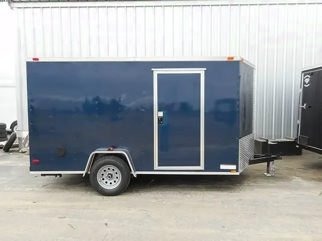 12FT V-Nose S/A Trailer-Blue Flat Front