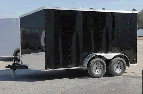 12ft T/A Cargo Trailer - Black with V-nose