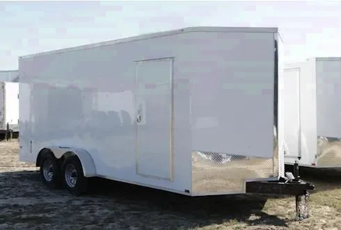 White 16ft T/A Cargo Trailer - WITH E-TRACK