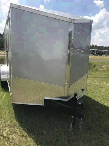 16ft TA Cargo Trailer - TWO TONE: SILVER/RED