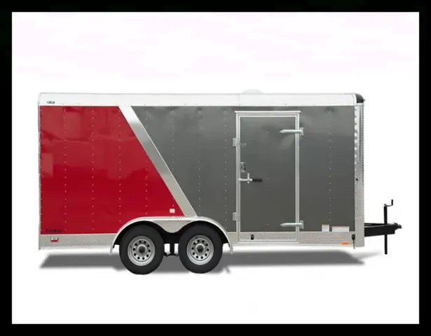 18ft TA Enclosed Cargo Trailer-Two Tone Red/Grey