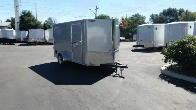Silver 12ft SA v-nose cargo trailer