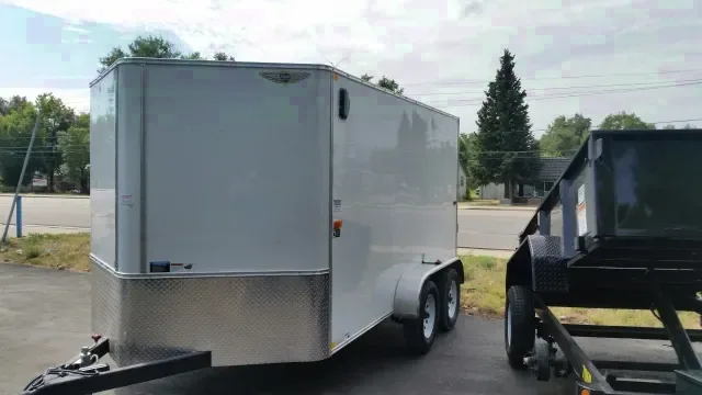 14ft Cargo Trailer - White V-Nose