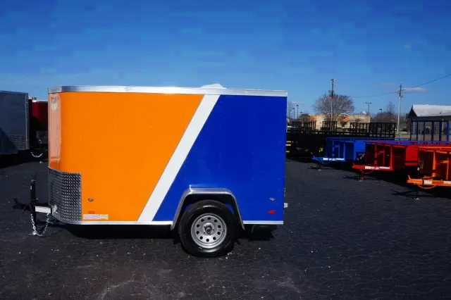 Orange/Blue 8ft Cargo Trailer w/Single Rear