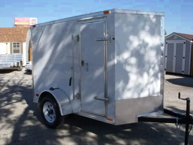 8FT CARGO TRAILER WITH  V-NOSE WHITE