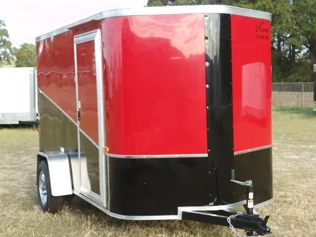8FT Red/Black Cargo Trailer with V-Nose