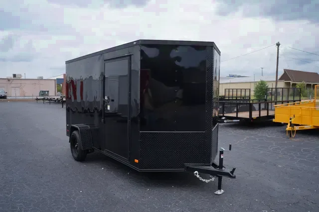 12ft BLACKOUT CARGO TRAILER- V-NOSE