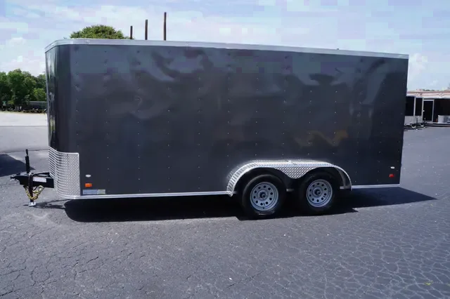 14FT CARGO TRAILER BLACK TANDEM AXLE