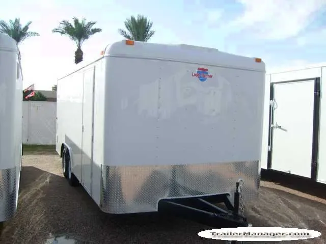 18ft Enclosed with 5200lb Axles WHITE With Ramp