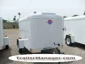 8ft  Single Axle Flat Front Enclosed WHITE With Single Rear Door
