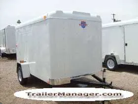 10ft  Single Axle WHITE Flat Front With Ramp
