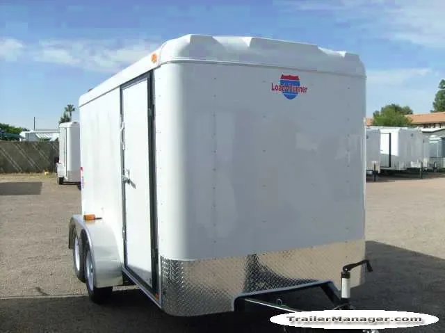 12ft  with 2-3500lb Axles WHITE  With Double Door