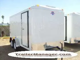 14ft  Flat Front Tandem Axle WHITE With Ramp