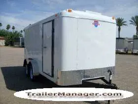 14ft  Tandem Axle WHITE With Ramp-Flat Front