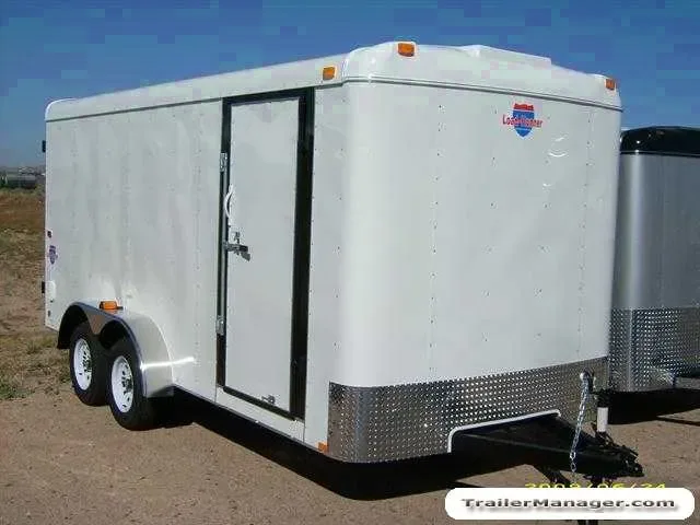 16ft  WHITE With Double Rear Doors and Flat Front