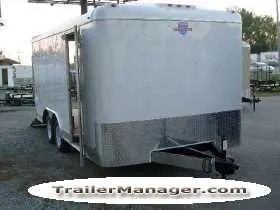 16ft Flat Front Tandem Axle WHITE With Ramp