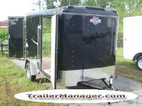 10ft Single Axle Black With Double Door
