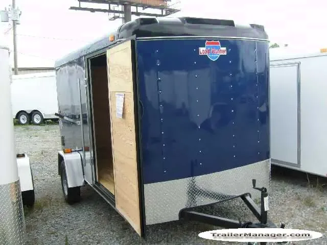 12FT  Single Axle Cobalt Blue With Ramp