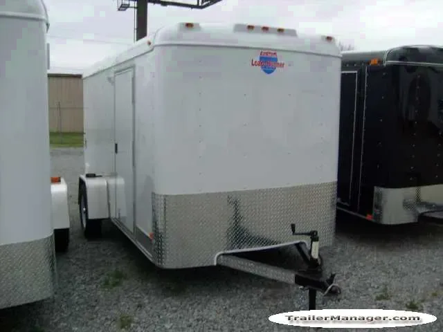 12ft Single Axle Flat Front WHITE With Ramp