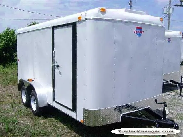 14FT  Tandem Axle WHITE  With Double Door