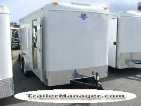 14FT Tandem Axle WHITE  With Double Door