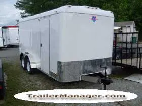 16FT Tandem Axle WHITE With Ramp - Flat Front