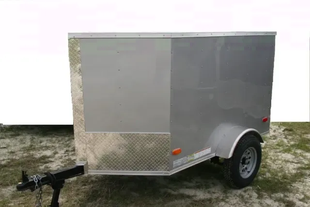 GRAY 8FT SINGLE AXLE WITH V-NOSE