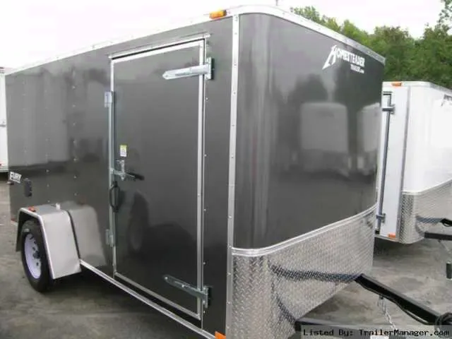12FT GREY FLAT FRONT CARGO TRAILER